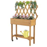 HOCHBEET Braun - Braun, Holz (90/19/29cm) - COSTWAY