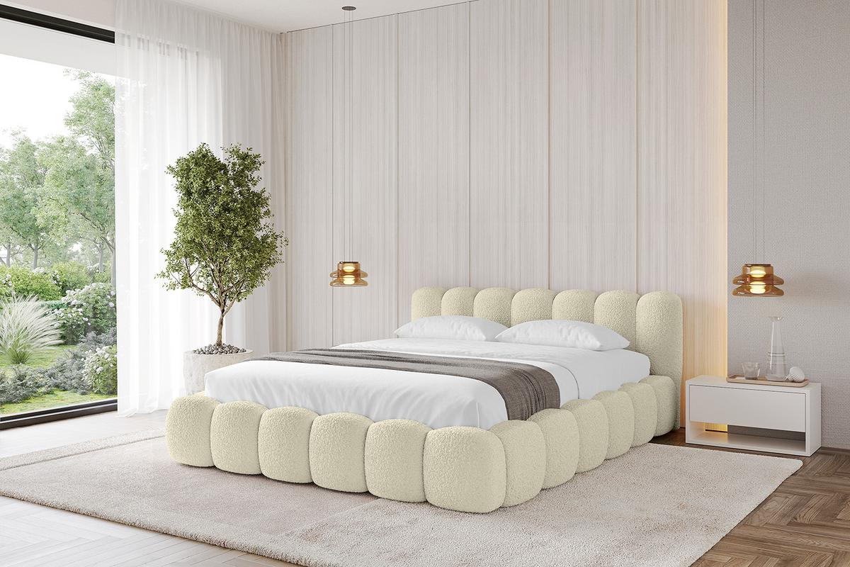 POLSTERBETT mit Bettkasten und Lattenrost, Boxbett ohne Matratze - SENA-v1 180x200 Beige - Beige, Holzwerkstoff/Textil (180/200cm) - ALTDECOR