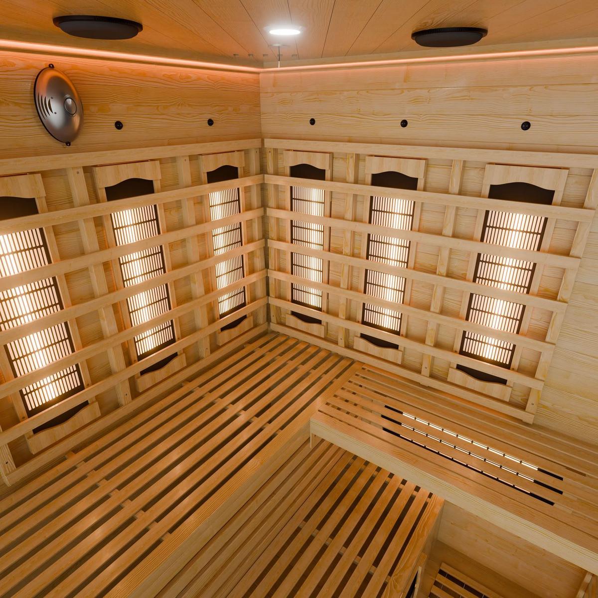 INFRAROTKABINE Kiruna150 mit Dual Technologie & Hemlockholz - Naturfarben, Holz (150/200/150cm) - Artsauna
