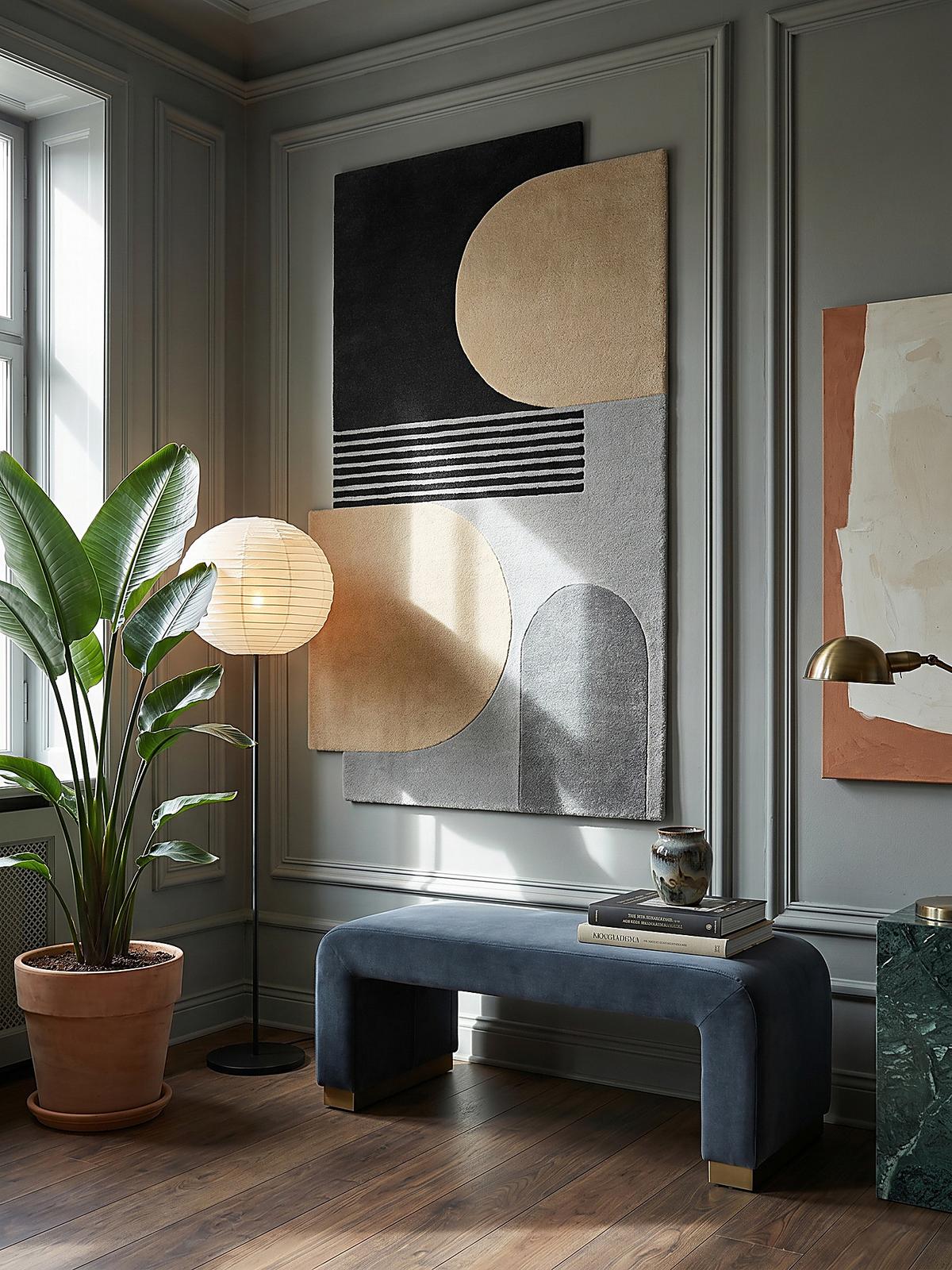 WOLLTEPPICH HALLEIN, abstrakt, aus Wolle, Grau, 120 x 180 cm - Grau, Textil (180/120cm) - KADIMA DESIGN
