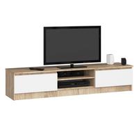 LOWBOARD Eiche Sonoma, Weiß 33/160/40 - Weiß, Holzwerkstoff (160/33/40cm) - RAUMHIRSCH FURNITURE