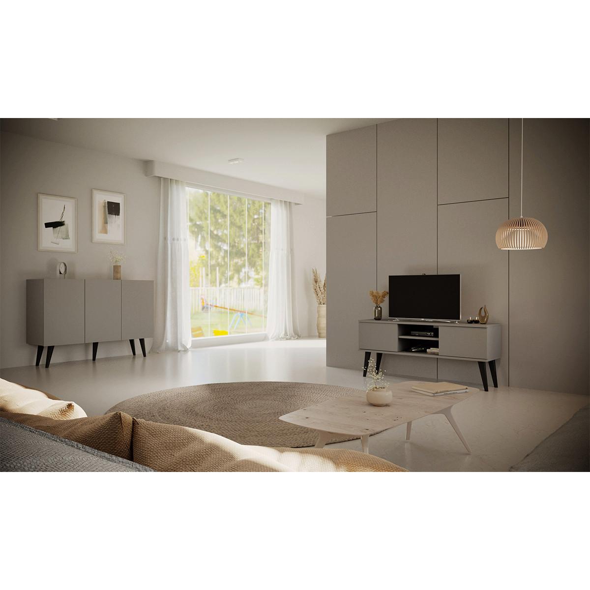 SIDEBOARD Toronto Grau - Grau, Holzwerkstoff (120/95.5/40cm) - Petits-meubles