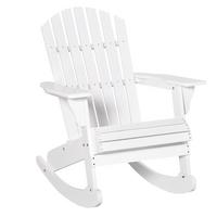 ADIRONDACK Gartenstuhl Schaukelstuhl Schaukelsessel Balkonstuhl Weiß - Weiß, Holz (94/97/77cm) - Outsunny