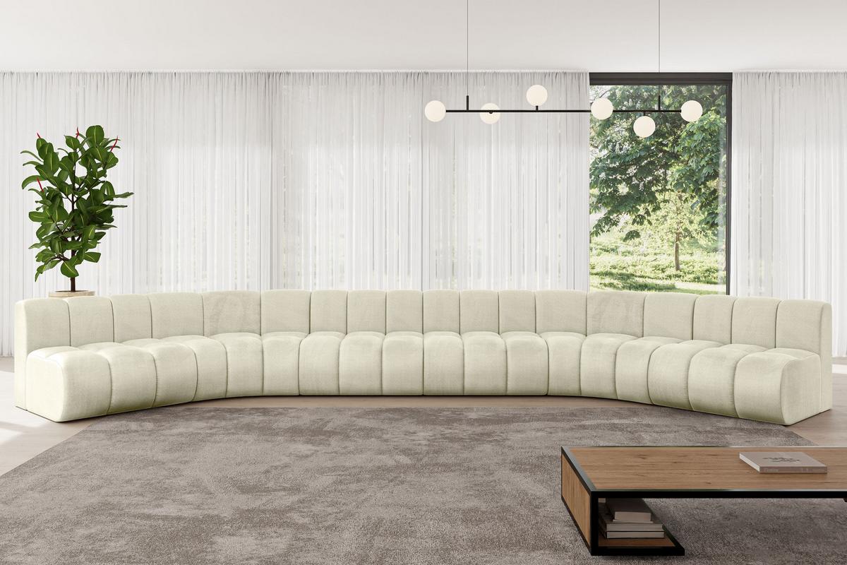 WOHNLANDSCHAFT modulares Sofa Montra-U2 - 581x174x70 cm Beige - Beige, Holzwerkstoff/Textil (581/70/174cm) - ALTDECOR
