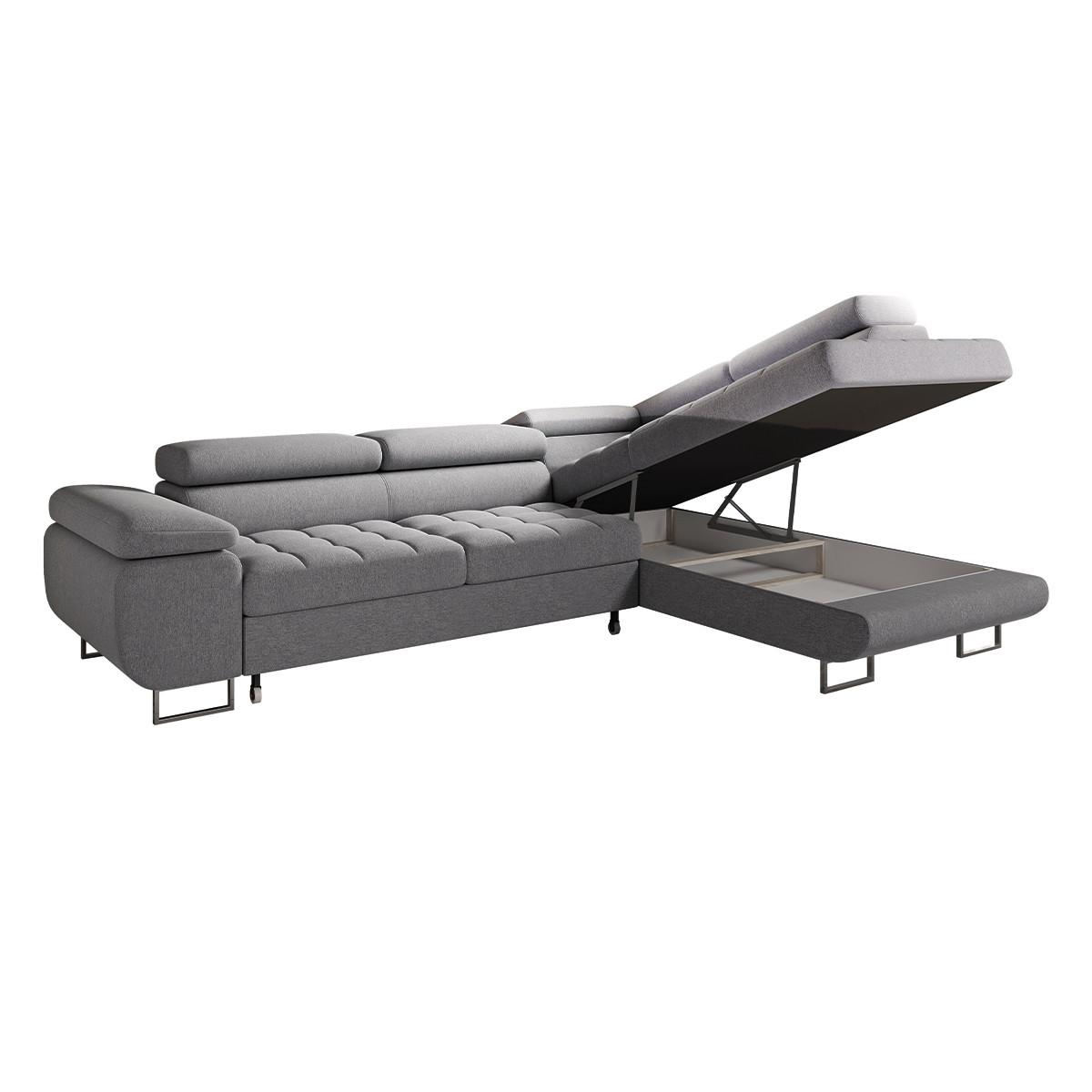 ECKSOFA Eden 4 Sitzplätze Anthrazitgrau - Grau, Textil (271/201cm) - Petits-meubles