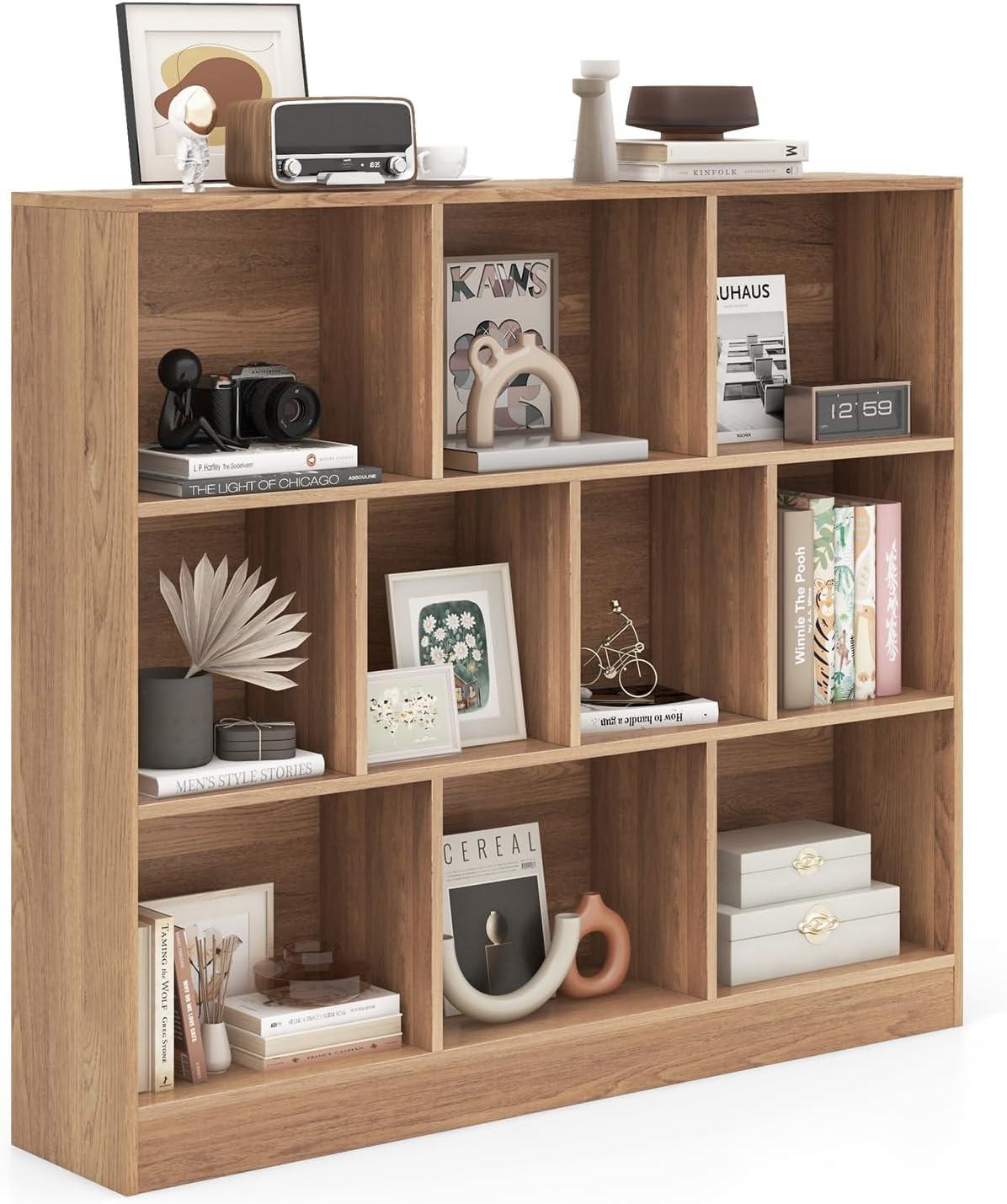 BÜCHERREGAL Braun - Braun, Holzwerkstoff (120/104/24cm) - COSTWAY
