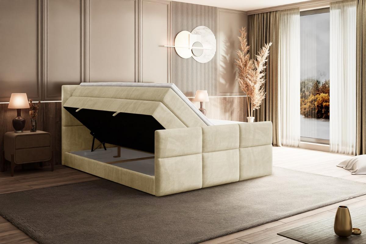 BOXSPRINGBETT OHIO-Z KING - 140x200 - H3/H4 - Beige - Beige, Holzwerkstoff (140/200cm) - ALTDECOR