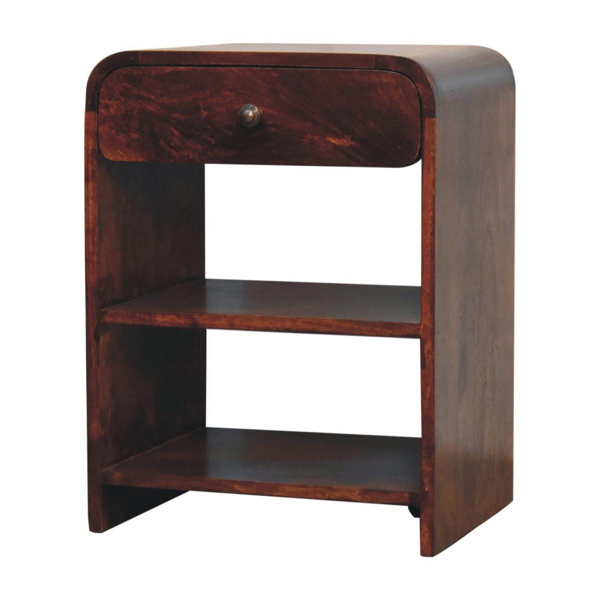 NACHTTISCH Kastanien-Finish, 1 Schublade, 2 Regale, Braun - Braun, Holz (35/60/45cm) - Artisan Furniture
