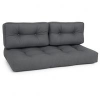 PALETTENKISSEN ECO Style Sitz 120x80x15cm Graphitgrau + Rücken (2tlg) - Dunkelgrau, Textil (80/15/120cm) - Beautissu 