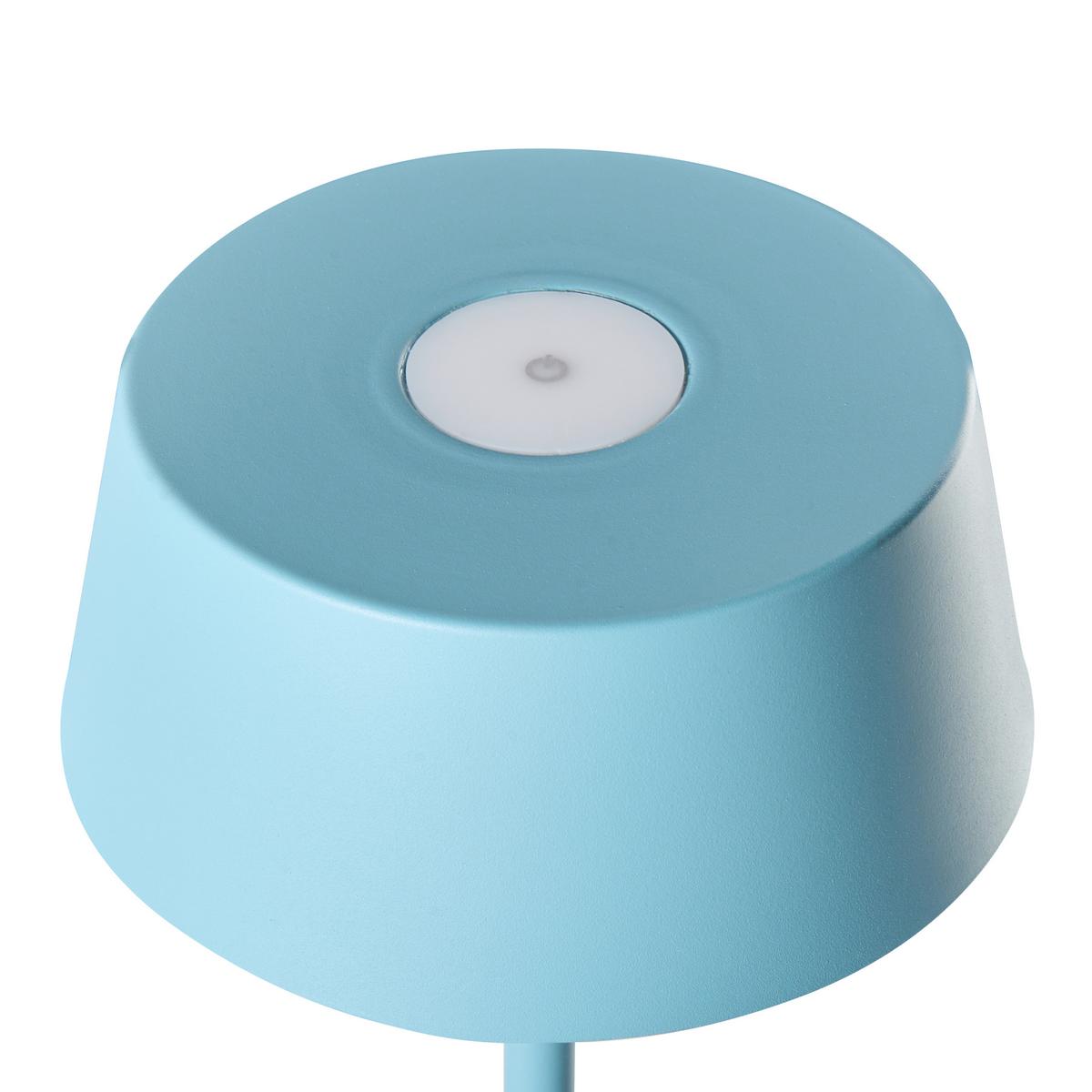 KABELLOSE LED Tischlampe mit Dimmer Metall Blau Guder - Blau, Metall (15/15/36cm) - Beliani