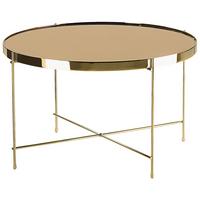 COUCHTISCH Glas gold/goldbraun 63cm Lucea - Goldfarben, Metall (63/63/38cm) - Beliani