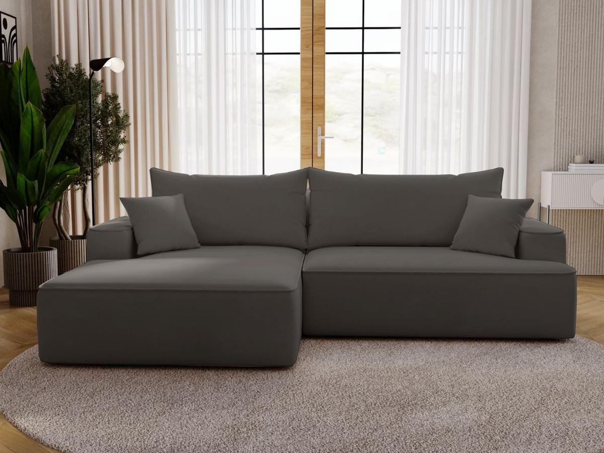 ECKSOFA California Dunkelgrau Links - Dunkelgrau, Holz/Textil (165/270cm) - Graingold