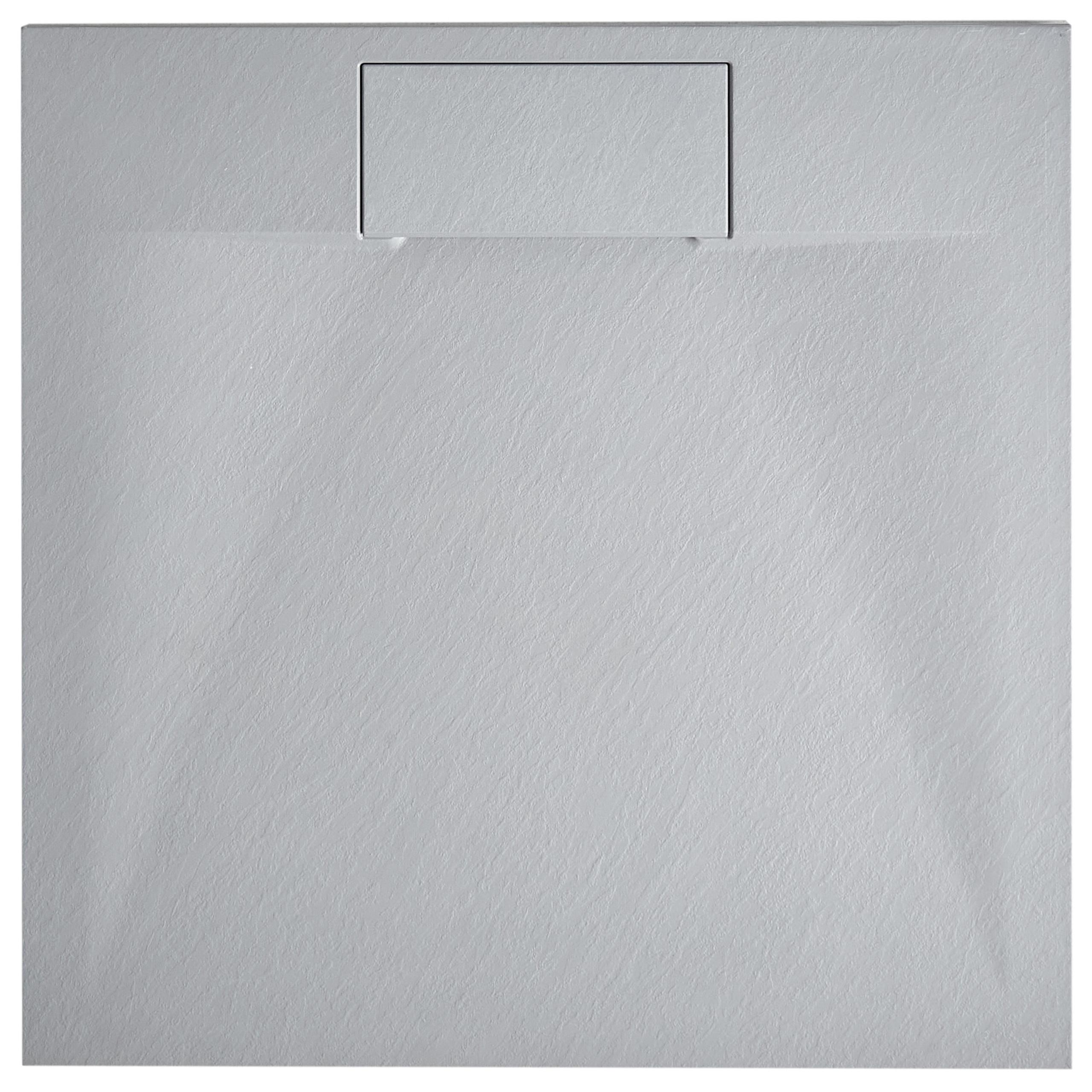 DUSCHWANNE 80/80/3 cm Grau Azzurro - Dunkelgrau/Grau, Kunststoff (80/3/80cm) - Beliani