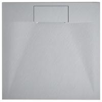 DUSCHWANNE 80/80/3 cm Grau Azzurro - Dunkelgrau/Grau, Kunststoff (80/3/80cm) - Beliani