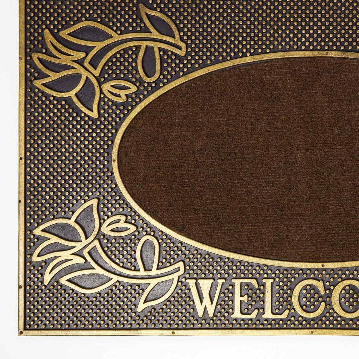 FUSSMATTE Welcome gold-braun 45/75 cm - Braun, Naturmaterialien (45/75cm) - Homescapes