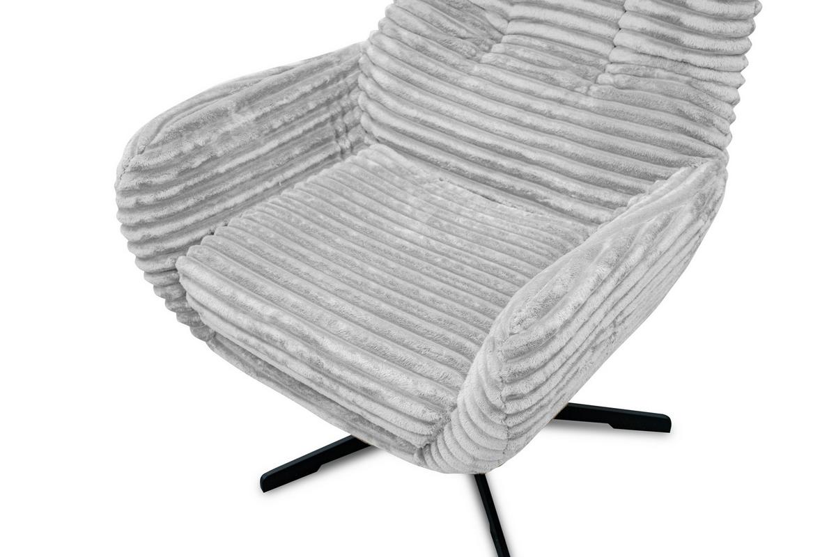 SESSEL MONACO 1-Sitzer, Cordstoff hellgrau - Hellgrau/Schwarz, Holz/Textil (74/116/84cm) - Courtois Laville