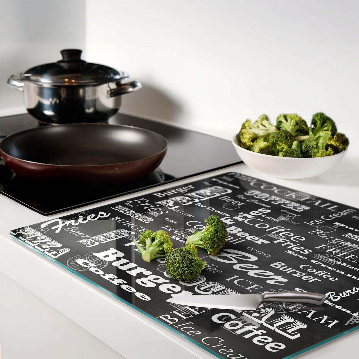 GLASPLATTE 60x52 cm Speisekarte des Restaurants - Schwarz, Glas (60/0.4/52cm) - TULUP