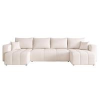 WOHNLANDSCHAFT PEDRO mit Schlaffunktion und Bettkasten Creme - Creme, Holzwerkstoff/Kunststoff (318/79/145cm) - Idohome