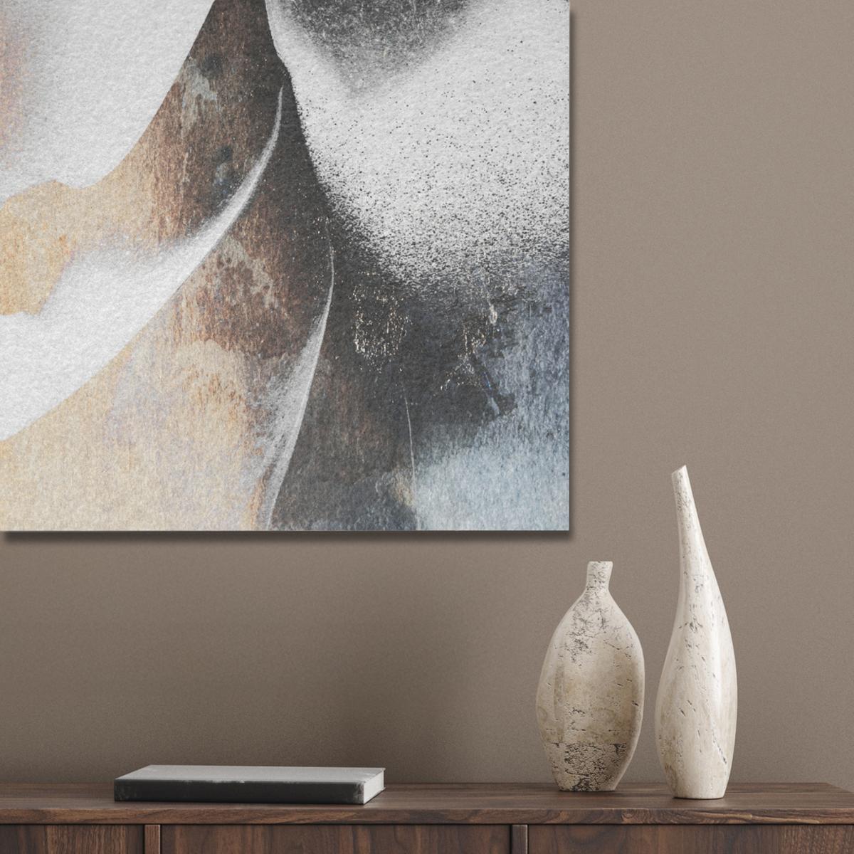 AKUSTIKBILD Luxus - Abstrakt - Gold - Weiß Wanddeko 60x90 cm - Goldfarben, Kunststoff (60/90/0.9cm) - MuchoWow