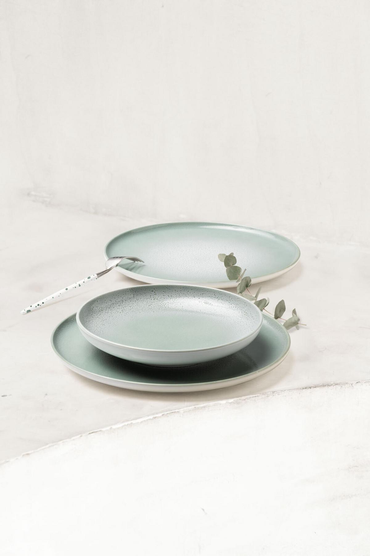 EINSTEIGER-SET Sento Home Aura mint 8-tlg. - Mintgrün, Keramik (2/2/2cm) - Seltmann Weiden