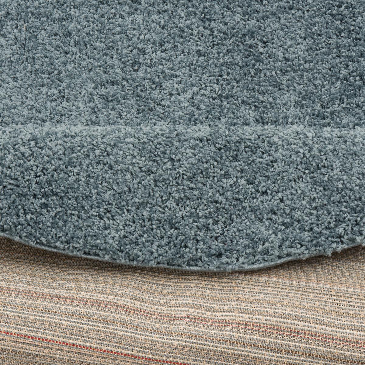 HOCHFLOR LANGFLOR SHAGGY TEPPICH FLUFFY RUND - Blau, Textil (200/200cm) - Pergamon