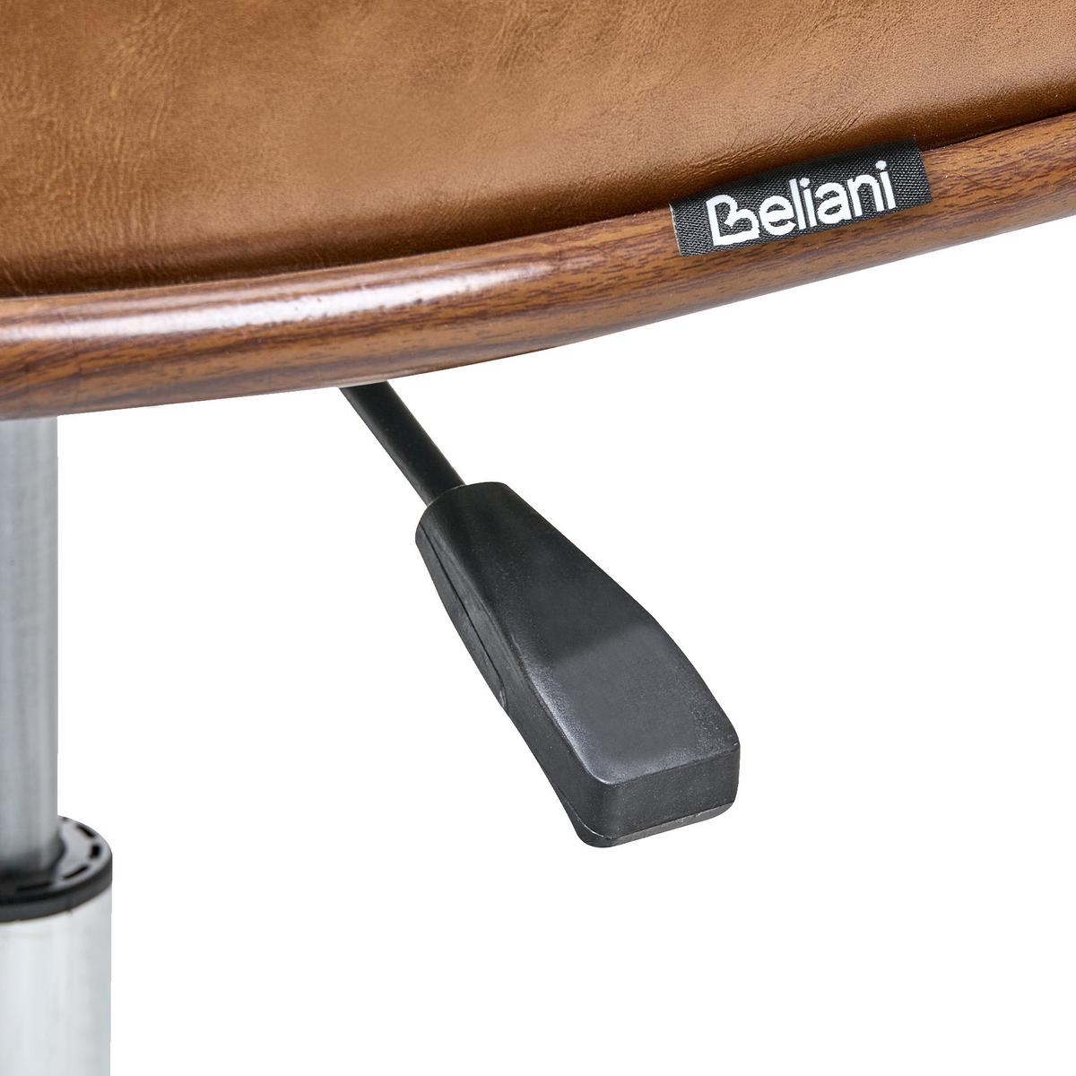 SCHREIBTISCHSTUHL Kunstleder Braun Roswell - Braun, Kunststoff (54/70/50cm) - Beliani
