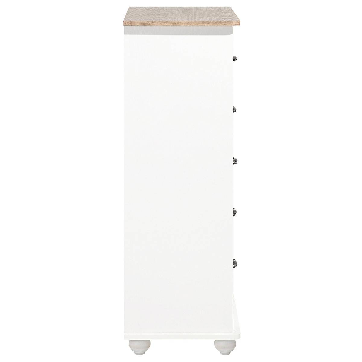 KOMMODE 5 Schubladen weiß Sharon - Schwarz/Weiß, Holzwerkstoff (76/117/39cm) - Beliani
