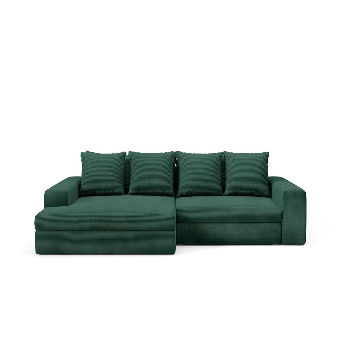 ECKSOFA Paola 3 Sitzplätze Tannengrün - Grün, Holz (272/167cm) - Petits-meubles