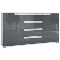 SIDEBOARD Sylt Grau Hochglanz / Weiß Hochglanz - Grau, Holzwerkstoff (138.5/75.5/35cm) - Vladon