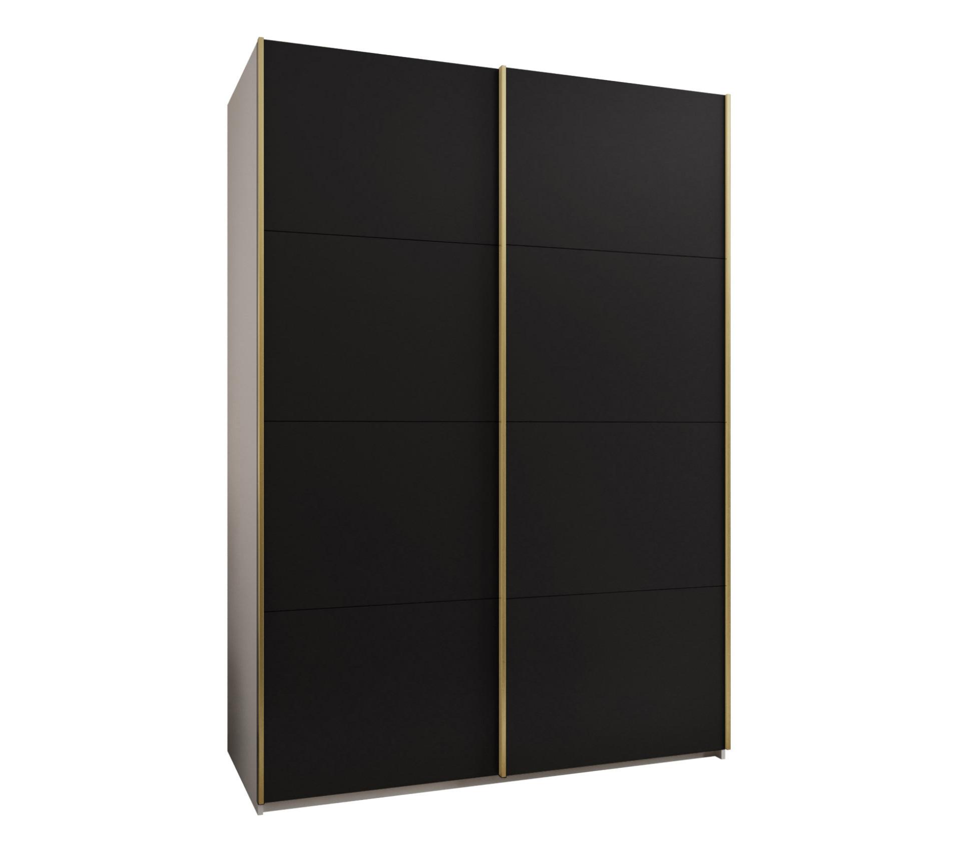 SCHWEBETÜRENSCHRANK 245,5/170/64 2-türig - Goldfarben/Schwarz, Holz/Metall (170/245/64cm) - Abiks Möbel