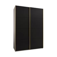 SCHWEBETÜRENSCHRANK 245,5/170/64 2-türig - Goldfarben/Schwarz, Holz/Metall (170/245/64cm) - Abiks Möbel