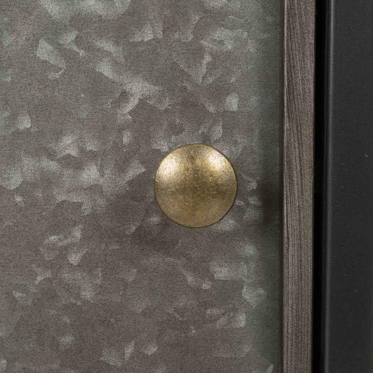 NACHTTISCH aus Metall und Holz, braun, 37x24x57cm - Grau, Metall (37/56.5/23.5cm) - Wanderlust