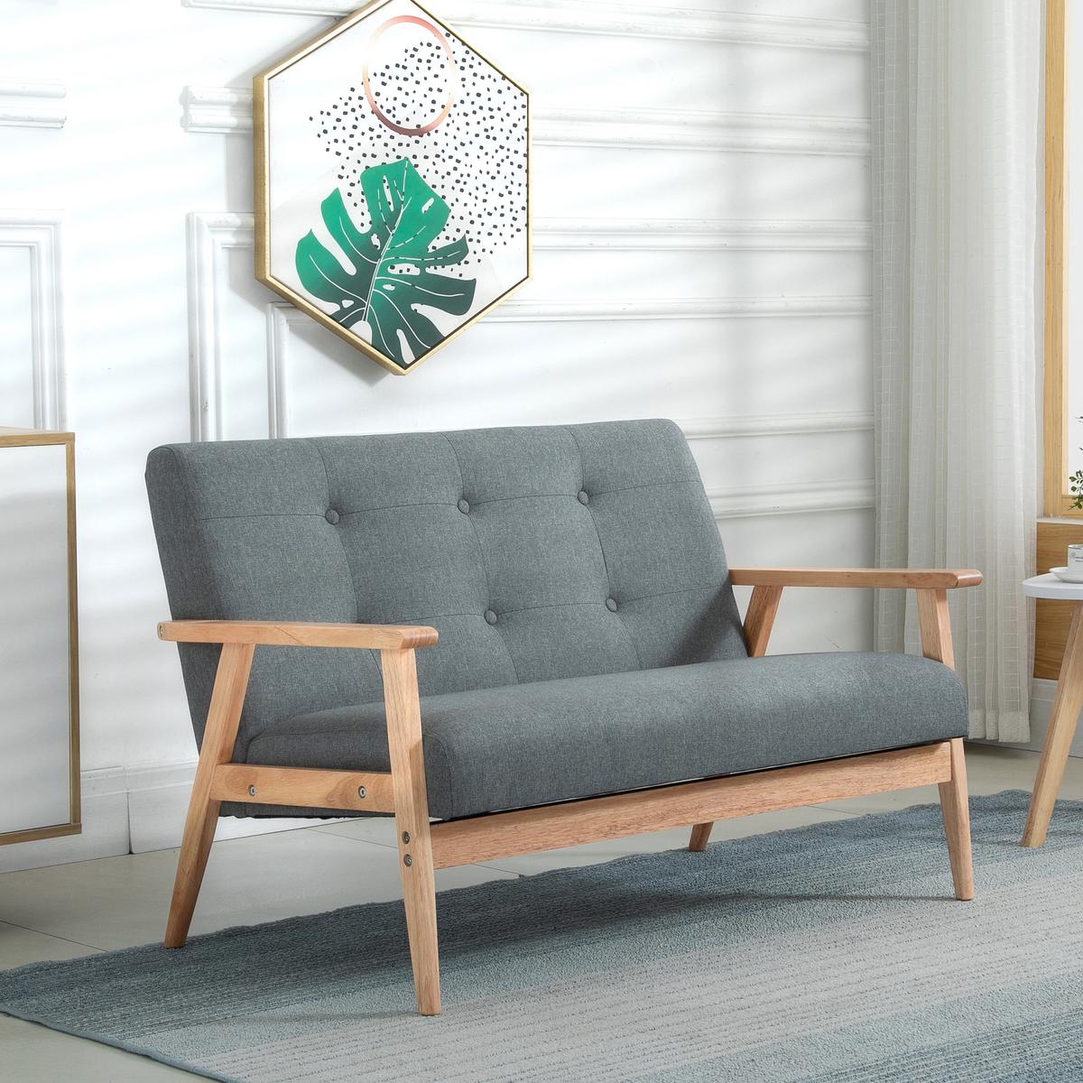 SOFA Vrythar 115/67/73cm - Dunkelgrau, Textil (67/73/115cm) - ZMH