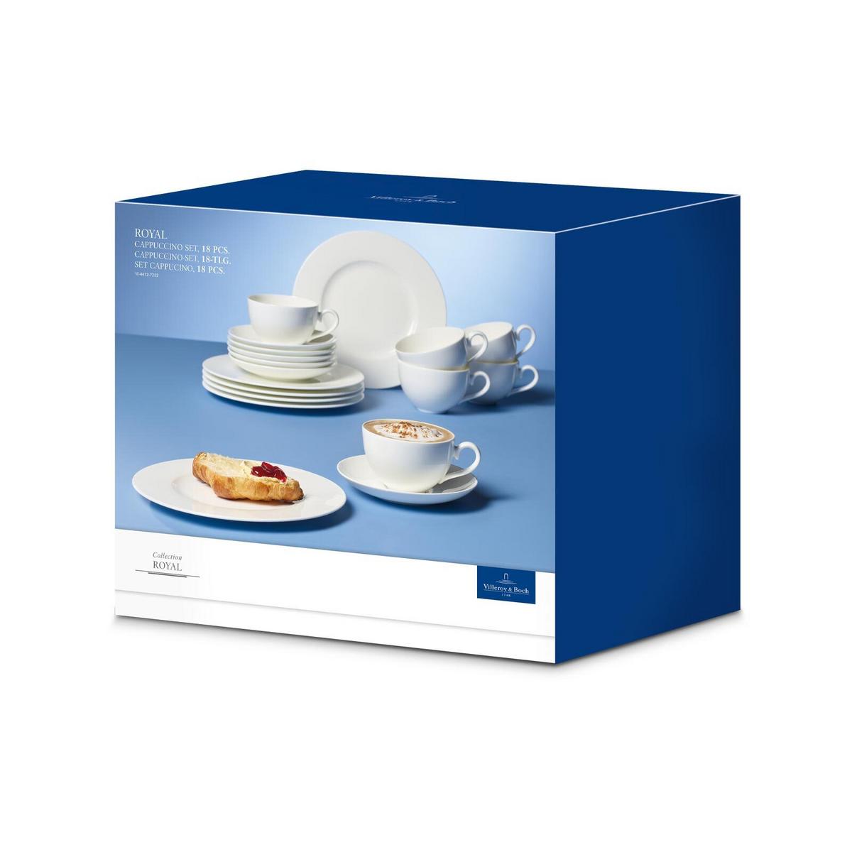 CAPPUCCHINO-SET Royal weiß 18-tlg. - Weiß, Keramik (2/2/2cm) - Villeroy & Boch