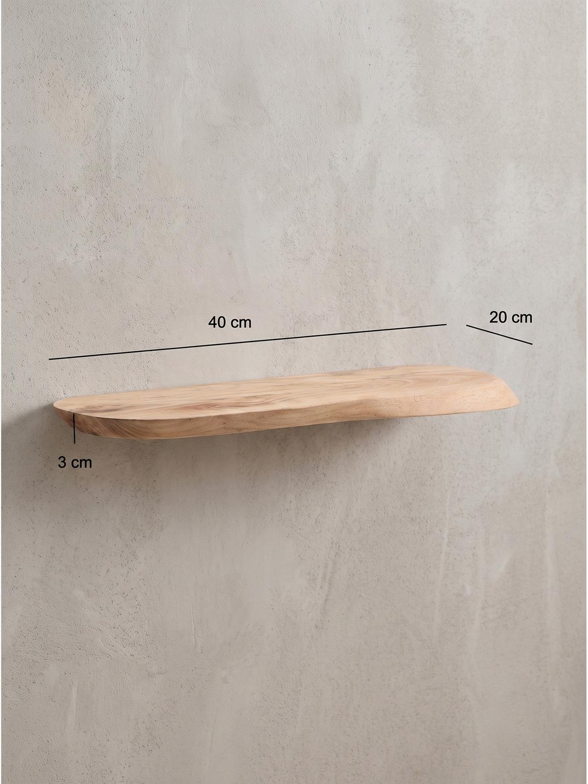 WANDREGAL ARANDA, Akazie Massivholz, handgefertigt, 40 x 20 x 3 cm - Akaziefarben, Holz (40/3/20cm) - KADIMA DESIGN