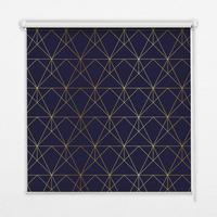 INNENROLLO - Fensterrollo - Rollo - 110x140 cm - Gelbe Linien, die zu Dreiecken verbunden sind - Gelb, Kunststoff (110/140/0.5cm) - TULUP