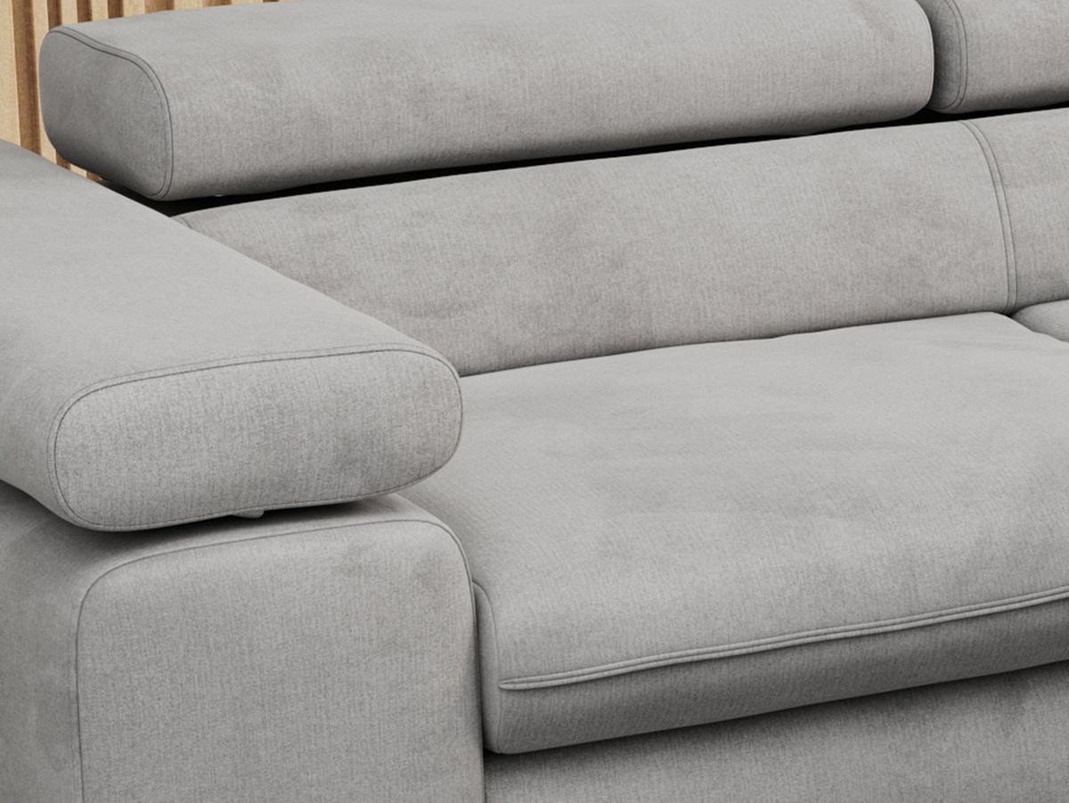 ECKSOFA PETER L Hellgrau Velvet - Rechts Seite - Hellgrau/Schwarz, Textil/Metall (273/208cm) - MKS