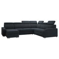 WOHNLANDSCHAFT Oslo 2rR2pLC - Silberfarben/Dunkelblau, Holz/Kunststoff (315/85/250cm) - MIRJAN24