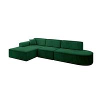 ECKSOFA Ottomane Links IREA-L2-v3 - 328x171x79 cm Grün - Grün, Holzwerkstoff/Textil (328/171cm) - ALTDECOR