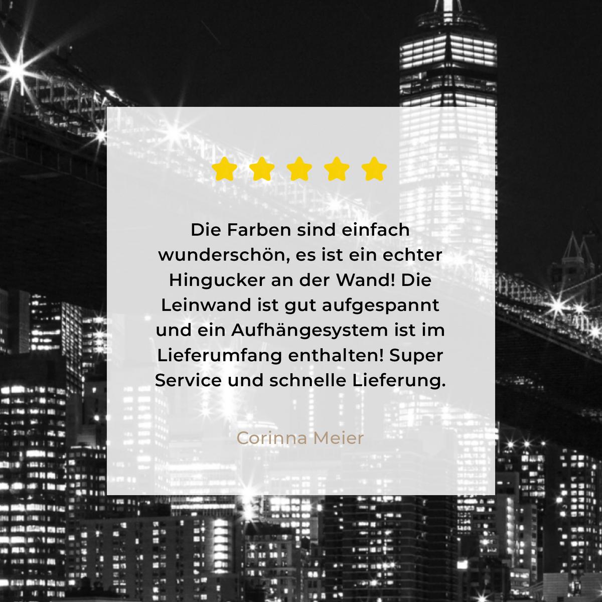 LEINWANDBILD New York - Brooklyn - Brücke Wandbild Wohnzimmer 50x50 cm - Schwarz, Textil (50/50cm) - MuchoWow
