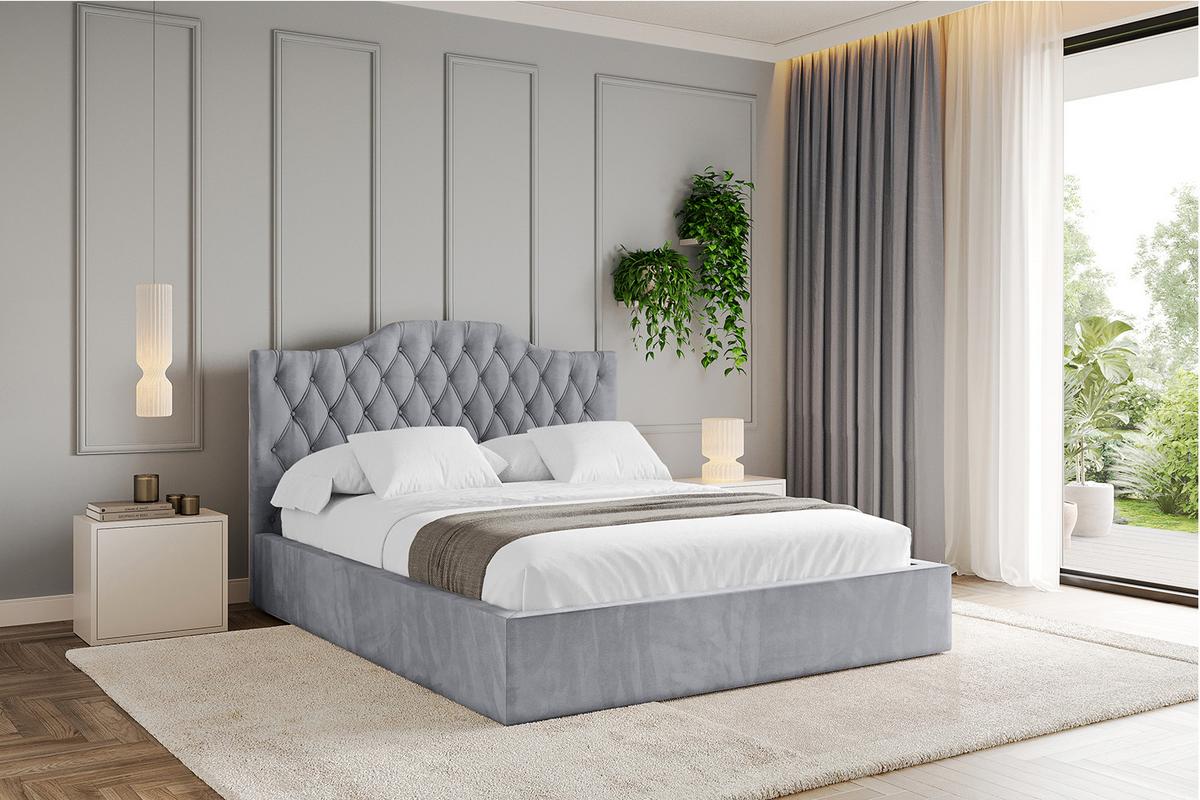 POLSTERBETT mit Bettkasten und Lattenrost, Bett mit Matratze H3/H4 - FALIO 120x200 Hellgrau - Hellgrau, Holzwerkstoff/Textil (120/200cm) - ALTDECOR