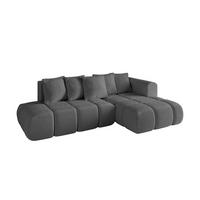 ECKSOFA Ottomane Rechts CLOUD-L-v1 280x185x90 Grau Bouclé - Grau, Holzwerkstoff/Kunststoff (185/280cm) - ALTDECOR