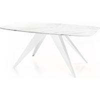 ESSTISCH Fatina rechteckig ausziehbar, Marmor Weiß 160-198/90/76 cm - Ecru/Weiß, Holzwerkstoff/Metall (80/200/76cm) - WFL GROUP