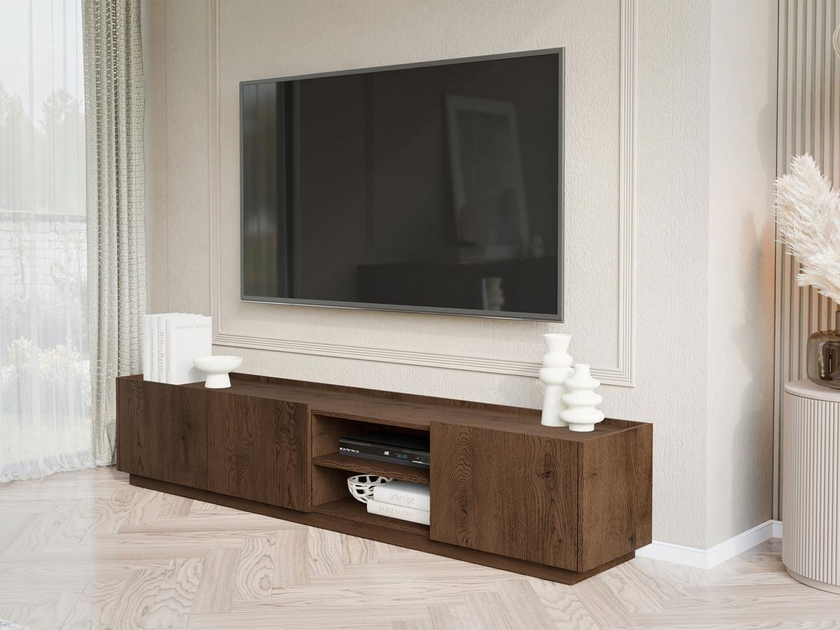 TV-LOWBOARD Mirtu 200 - Nussbaumfarben, Holzwerkstoff (200/37/40cm) - MIRJAN24