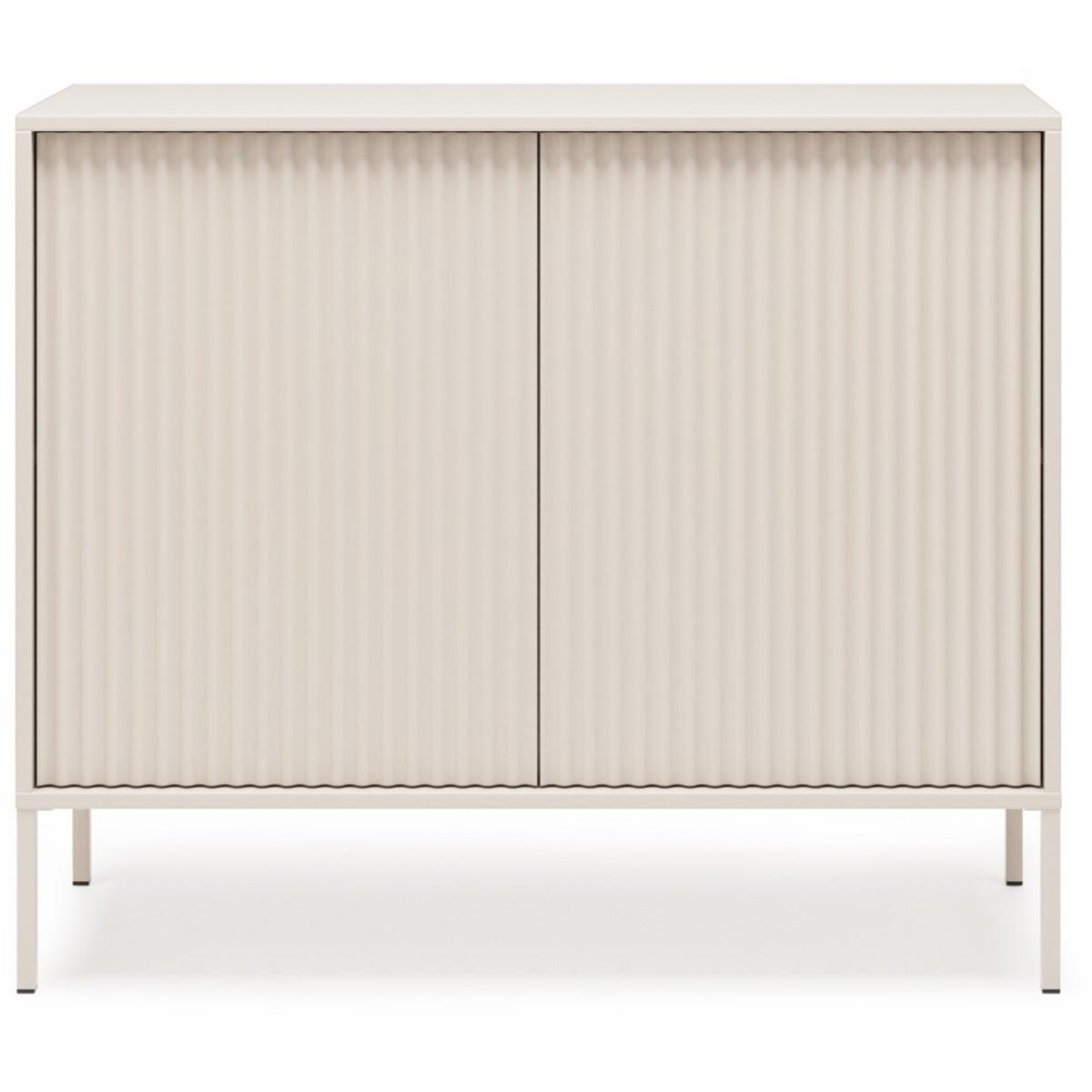 KOMMODE Noto mit 2 Türen und geriffelten Fronten, 104 cm - Kaschmir, Holzwerkstoff (104/38/87cm) - Beautysofa