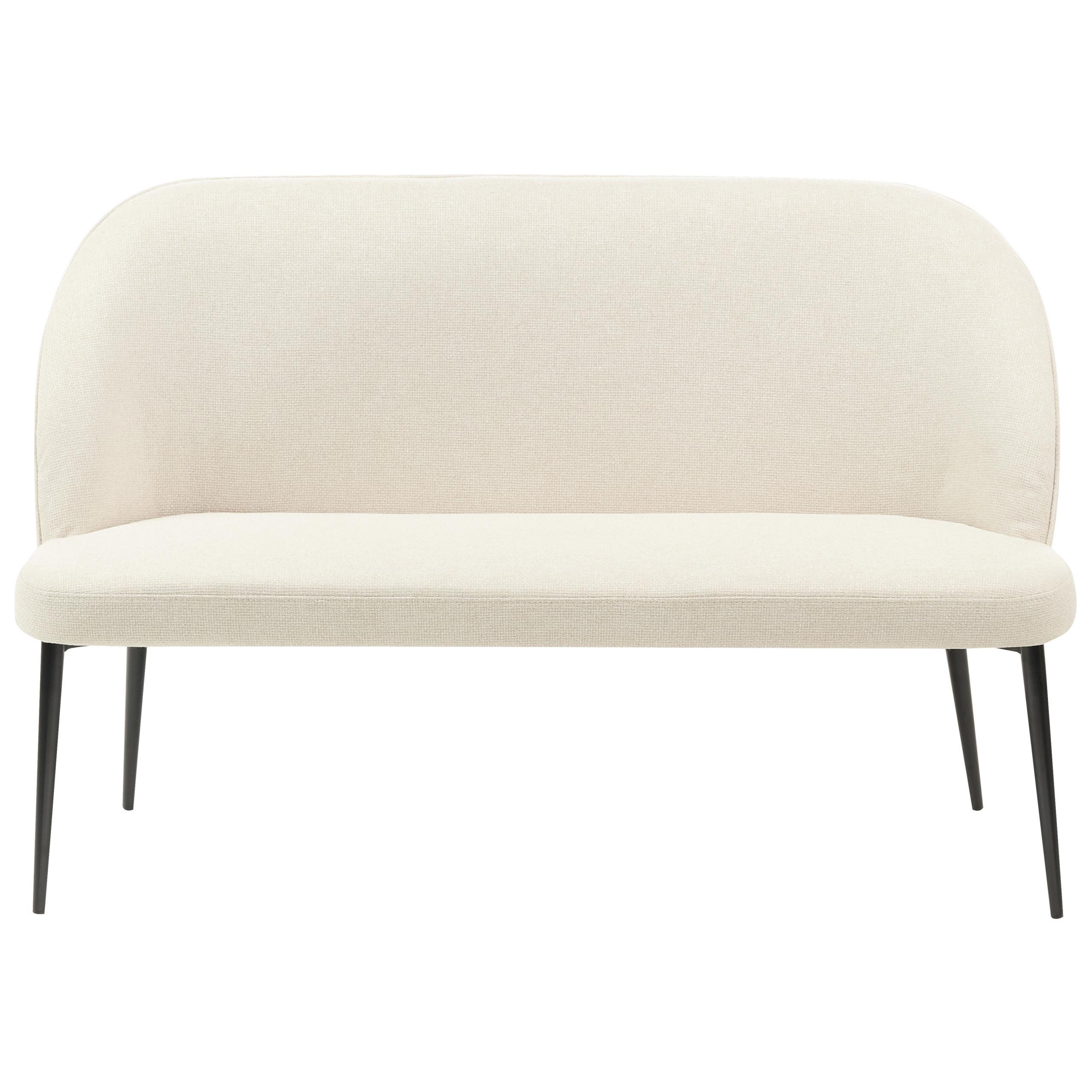 2-SITZER-KÜCHENSOFA hellbeige Osby - Beige/Schwarz, Textil (130/85/49cm) - Beliani