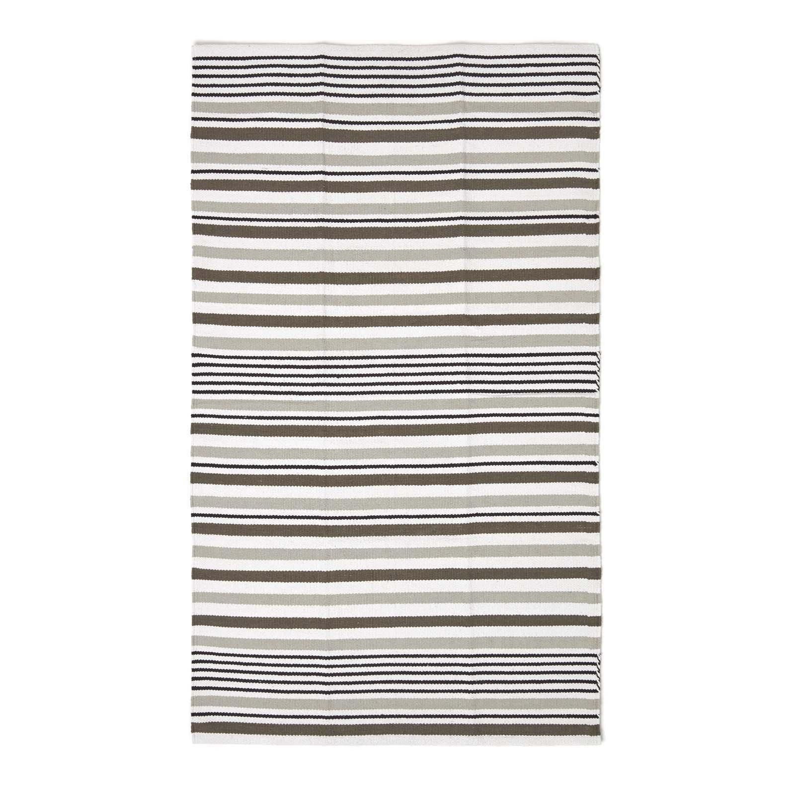 FLACHWEBETEPPICH Baumwolle gestreift 90/150 cm - Grau, Textil (90/150cm) - Homescapes
