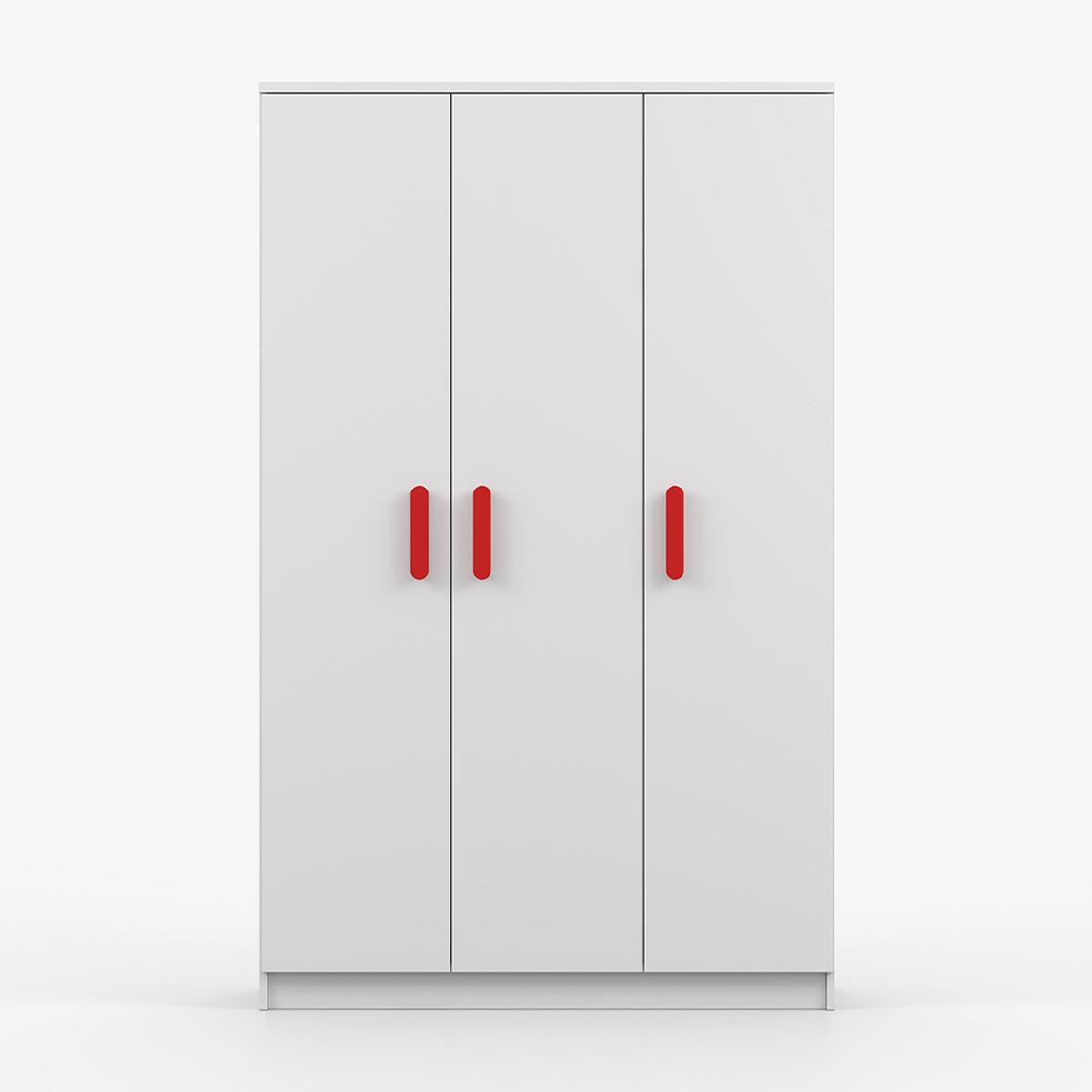 KLEIDERSCHRANK Jonas I 2D 19, 120/192/50, 3-türig, weiß - Weiß, Holzwerkstoff (120/194/50cm) - imoebel24