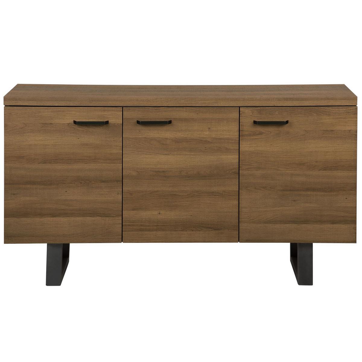 SCHRANK Dunkelbraun Timber - Braun, Holzwerkstoff (140/79/42cm) - Beliani