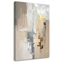 WANDBILD, Beige moderne Abstrakt - Grau, Textil (30/45cm) - Feeby